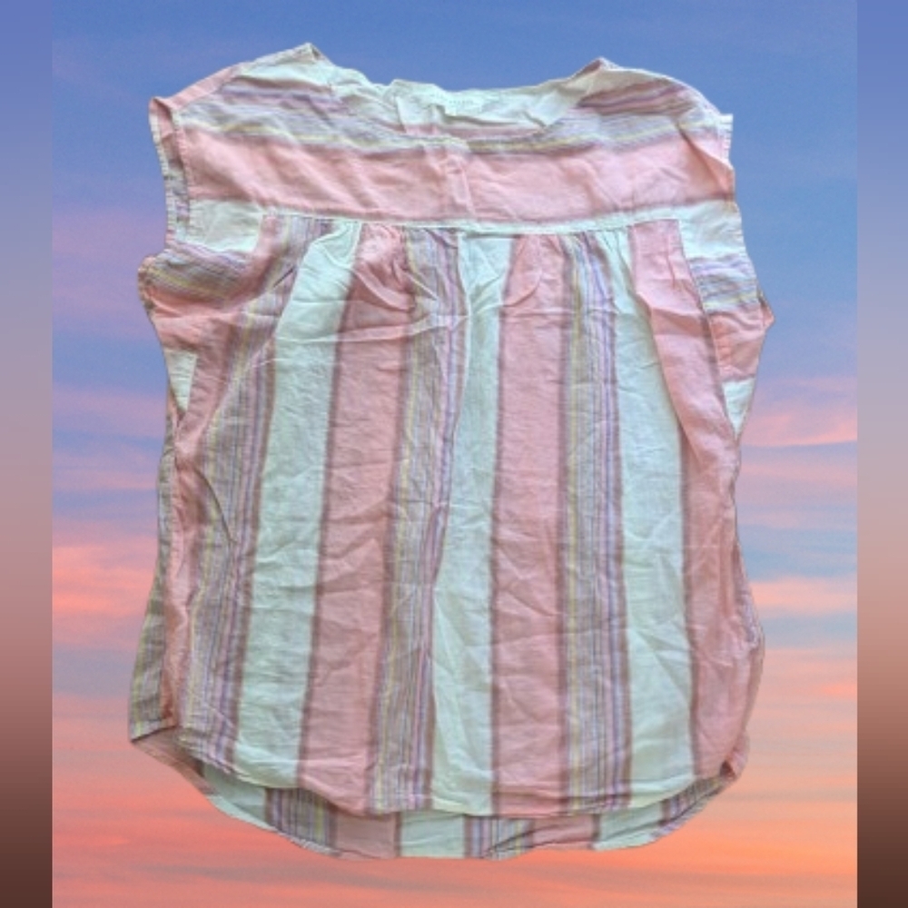 Side Stitch Los Angeles Women's M Pink Multi Blouse ✨ 3 /$13 ✨